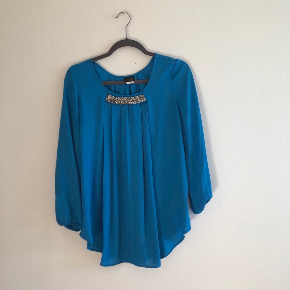 Salon Studio Slouchy Crew Neck Beaded Blouse